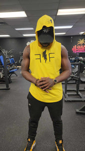 Men's Yellow/Black Sleeveless Hoodie