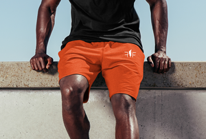 Orange/White Men's Training Shorts